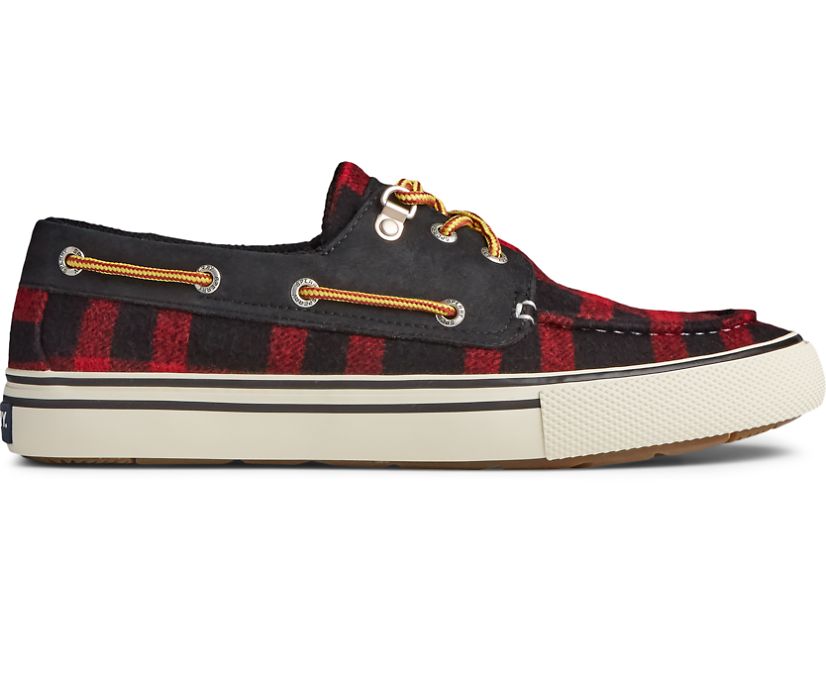 Sperry Bahama Storm Buffalo Check Sneakers - Men's Sneakers - Black/Red [GJ0914578] Sperry Ireland